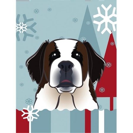 PATIOPLUS Winter Holiday Saint Bernard Flag Garden Size PA760474